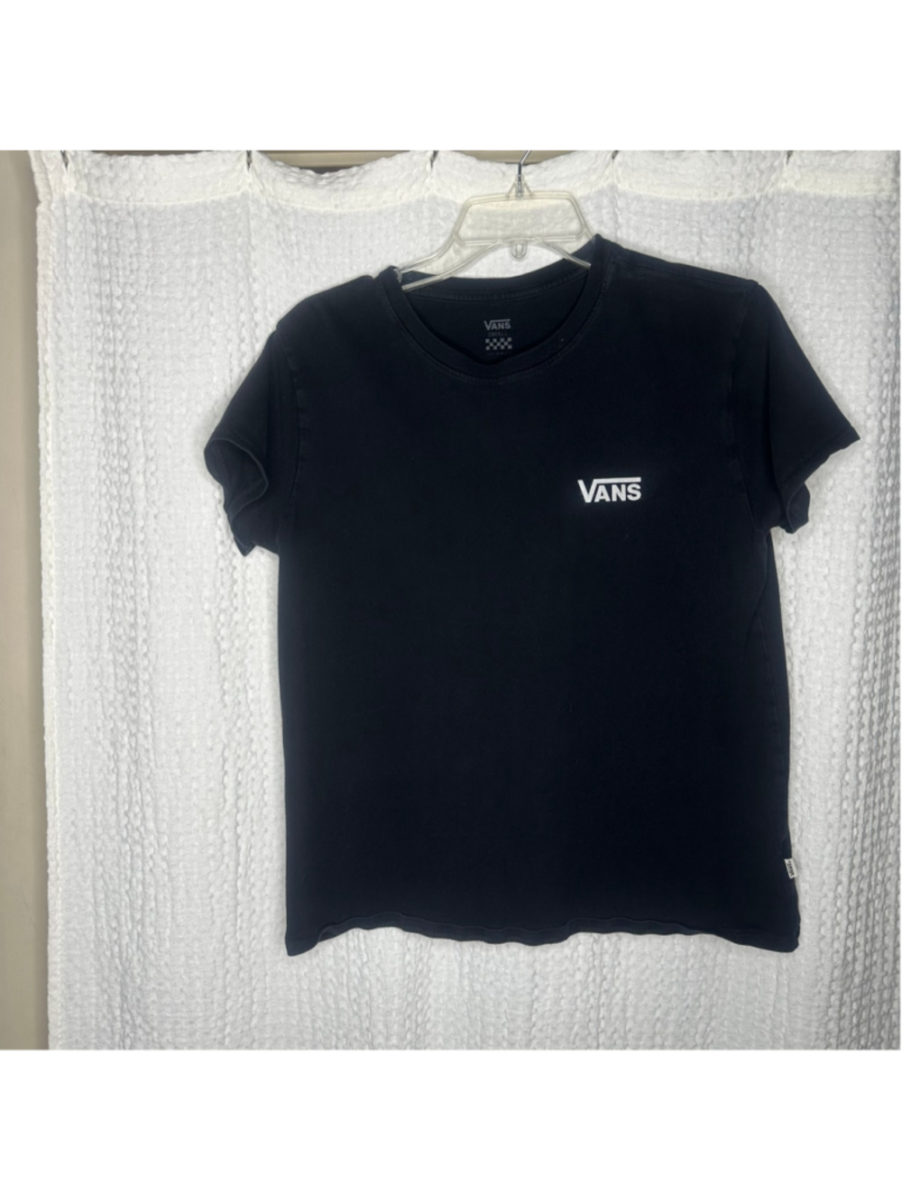 Women's Vans Black Short Sleeve Graphic Tee with Red Roses Size S